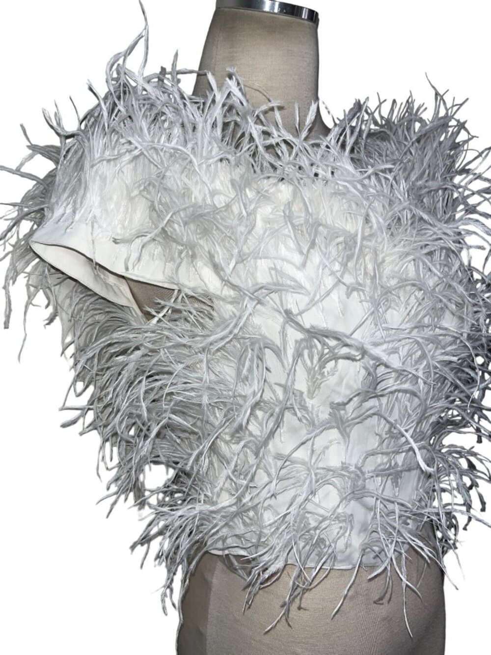 Cult Gaia Sosha Feather Top in Off White 6 New Womens Blouse - Picture 8 of 16